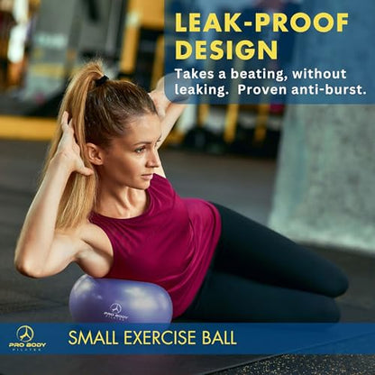 ProBody Pilates Ball Small with Pump - 9 Inch Small Exercise Ball - color: Indigo