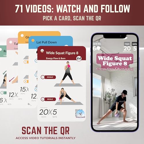 Mini Pilates Ball Workout Cards - 71 Exercises, Video Guide & 12-Week Plan
