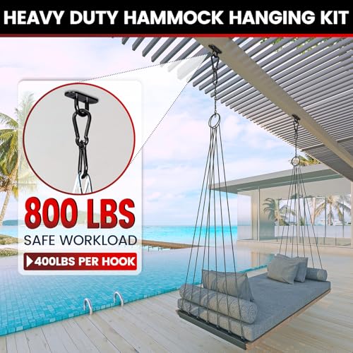 sprookber 304 Stainless Steel Pad Eye Snap Hook, M6 Ceiling Hook 800Lb,8Pcs | Hanging Kit with Screws for Hammock Chair Swing, Yoga Gym Equipment, Sun Shade Sail, Plant Hangers & Marine Boat Hardware - size: 2.3 inch, style: Black Oval