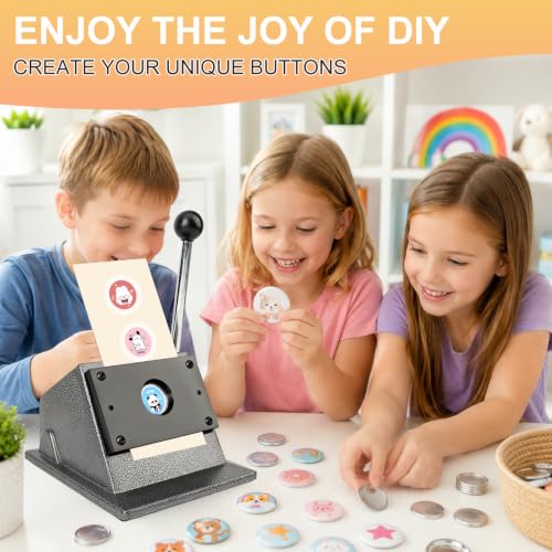 Goldmeet 35mm Circle Punch for 1" Badge, 25mm Button Paper Cutter | Sharp Steel Blade, Heavy-Duty Metal Base, Ergonomic Lever, 300gsm & Thin Leather, for Button Making, Scrapbook, Photo Paper
