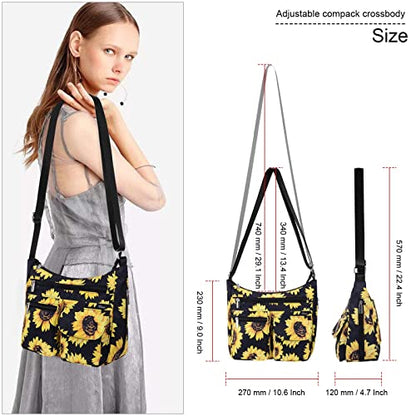 Kamo Crossbody for Women - Multi-pocket Shoulder Lightweight Messenger Casual Printed Purse Handbag Travel Bag - color: A#4