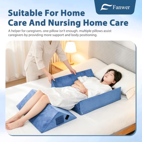 Fanwer Positioning Wedge Pillow for Side Sleeping (3 in 1),23.6",Light Blue - color: Light Blue, size: 23.6in