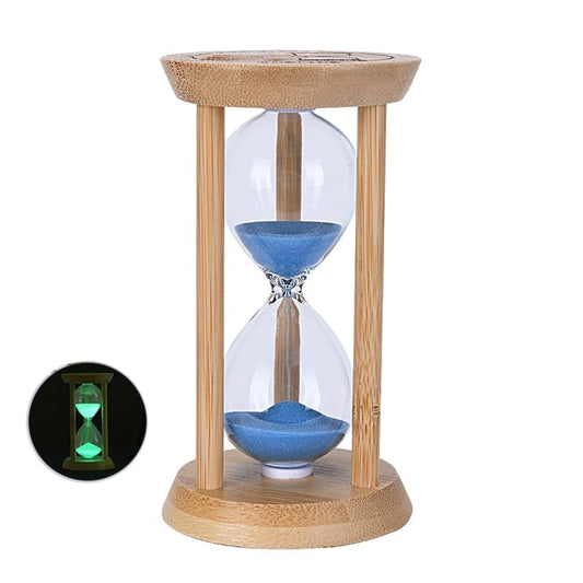 Mini Wooden Sand Timers,100% Bamboo Hourglass Sand Timers 1Min Sandglass Timer for Toothbrush Timer Games Classroom Home Office Cooking（Blue+1Min） - color: Blue, size: 1Min