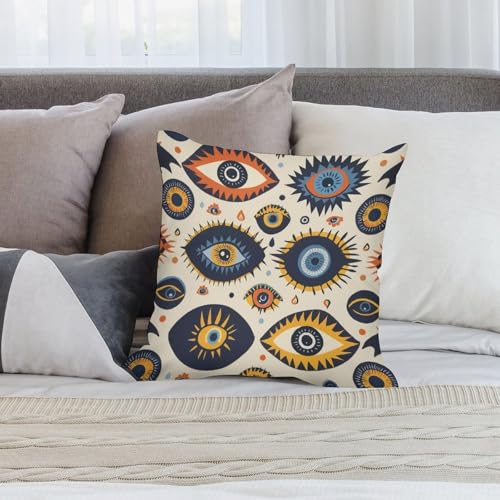 Evil Eye Decorative Throw Pillow Covers 18x18 Inch - color: Evil Eye