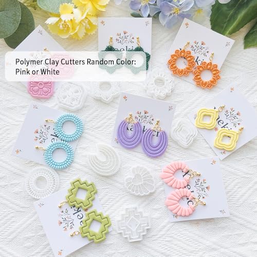 Geometric Pattern Polymer Clay Cutters Set – Molds and Clay Cutters for Polymer Clay, Clay Earring Tools - color: D color