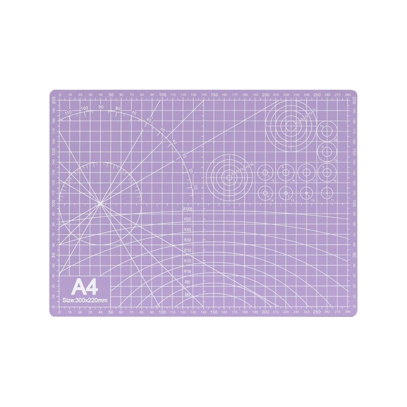 A4 Self-Healing Cutting Mat, Double-Sided Craft Mat with Grid Lines, Precision Rotary Cutting Board for Office Desk, Art Craft, Sewing, Hobby, and DIY Projects - 9x12 Inches - color: Purple