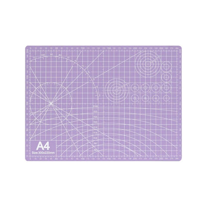 A4 Self-Healing Cutting Mat, Double-Sided Craft Mat with Grid Lines, Precision Rotary Cutting Board for Office Desk, Art Craft, Sewing, Hobby, and DIY Projects - 9x12 Inches - color: Purple