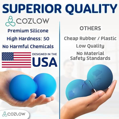 COZLOW Peanut Massage Ball - Deep Tissue Therapy, Pain Relief - Cobalt Blue - color: Cobalt Blue