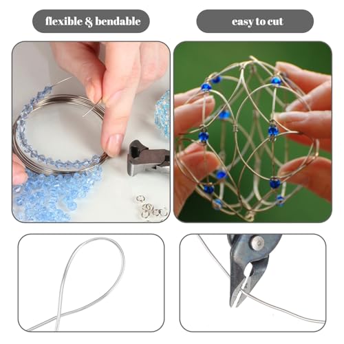 cobee 5 Rolls Craft Wire, 18 Gauge Wire for Jewelry Making, Aluminum Craft Wires Bendable Soft Crafting Wires, Flexible Metal Bailing Wired for DIY Crafts Jewelry Making