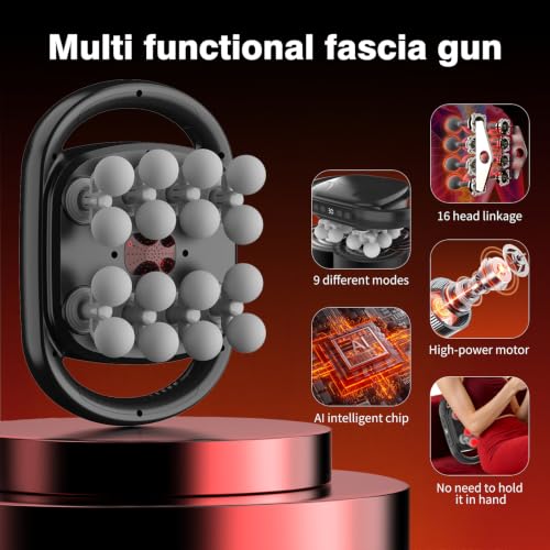 New 16 Head Massage Gun Set, Muscle Relaxation Massage Suitablefor Back Leg and Foot Muscle Relaxation, Fascia Gun for Daily Relaxation,Portable 30-SpeedSettings, Horse Massager