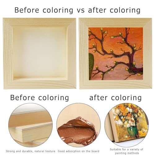 FSWCCK 10 Pack 5 x 5 inch Wood Panel Boards, Unfinished Wood Canvas Panels for Crafts, Painting Canvas, DIY Art Projects, Pouring, Arts Use with Oils, Acrylics - size: 5"X 5" 10 Pack