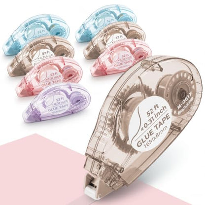 MARCADORUS Double Sided Tape Roller, Scrapbook Tape Runner Extra Long 52Ft | 52Ft x 0.31In Per Roller, 416Ft Total, Permanent, Acid-Free, Adhesive Photo Tape for Scrapbooking, Journaling & Paper Crafts - size: 52.5 Ft x 0.31 In : 8 Pack