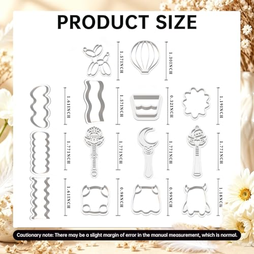 14Pcs Polymer Clay Cutters, Clay Earring Cutters Plastic Clay Jewelry Cutters for Earrings, Hair Clips & Mini Christmas Decorations-Balloon Dog, Hot Air Balloon, Crescent Moon, Monster, Magic Wand - color: DIY Hairpins