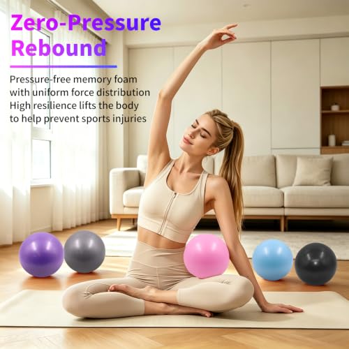 20 Pack Yoga Blocks and Pilates Ball Set, 10 Pack Non-Slip Foam Bricks (9x6x3) with 10 Pack 9 Inch Anti-Burst Mini Exercise Balls for Yoga, Stretching, Barre, Home Gym & Studio