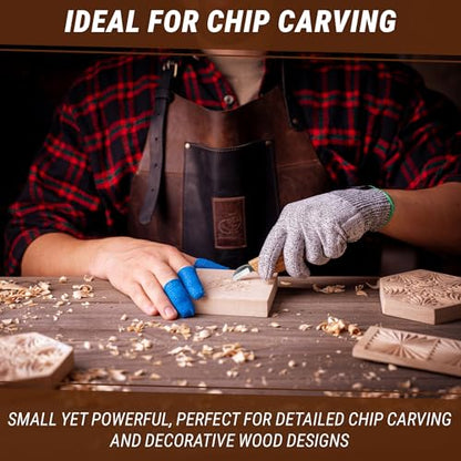 BeaverCraft Chip Carving Knife C6 1" - Wood Carving Tools for Beginners and Kids - Small Whittling Knife for Detail