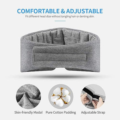 FRESHME Deluxe Cotton Sleep Mask Gift Set - 100% Blackout Large Comfortable Blindfold Adjustable Eye Mask Pillow in Gift Box for Men Women Side Sleeper Travel Meditation Airplane - color: B-upgraded Nose Pad & Gift Box