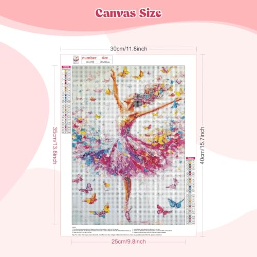 EOBROMD 5D Diamond Art Painting Kits for Adults Beginners, DIY Dancing Girl Painting for Adults, Full Round Drill Diamond Dot Gem Art Kits for Home Wall Decor 12x16inch - color: 08-Dancing Girl