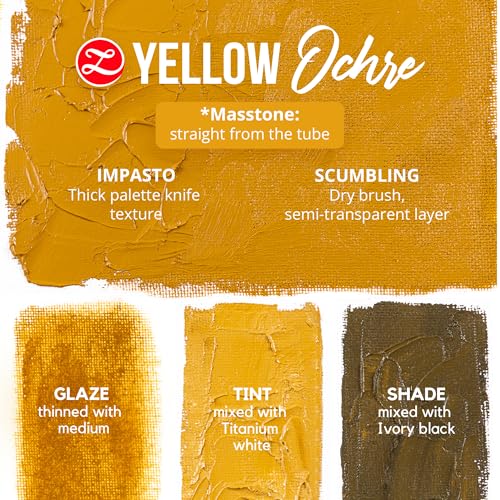ZenART Professional Oil Paint Set - Artist Grade Yellow Ochre - 2x50ml | Non-Toxic, Buttery Consistency, Rich Pigment, Lightfast Oil Paints for Primed Surface Canvas, Fine Art, Portraits & Landscape - color: Yellow Ochre