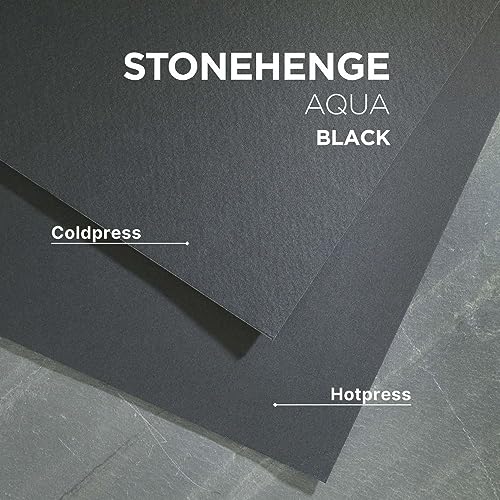Stonehenge Aqua Black Medium Weight Pad, 140lb, Coldpress, 8 x 10 Inches, 15 Sheets for Wet and Dry Media - size: 8 x 10