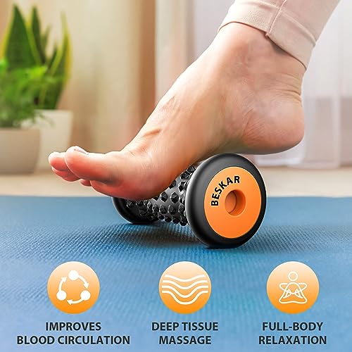 BESKAR Foot Massager Roller for Plantar Fasciitis Relief - color: Black