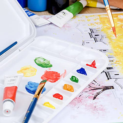 Mr. Pen- Airtight Watercolor Palette with Lid, 18 Wells & 2 Mixing Areas (Pack of 3) - color: White, size: 3 Pack