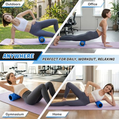 Foam Roller for Deep Tissue Massager High Density Massage Roller | Exercise Patented Roller for Muscle Massage and Myofascial Trigger Point Release Back Roller Improves Mobility (15" Blue) - color: Blue