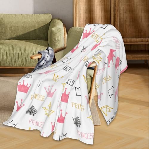 Pink Crown Blanket,Cute Soft Lightweight Throw Blanket for Sofa Couch Bed Room 50x60 inch - color: Crown