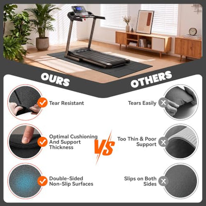 Stepwaver Walking Pad Mat, 71"x32", Treadmill Mat for Hardwood Floors | High Density, 1/4 Thickness, Foldable, Floor Protection for Bike, Elliptical, Treadmill, Walking Pad - size: 71"L x 32"W x 0.3"Th