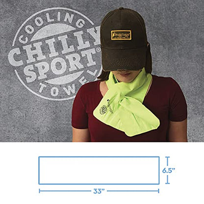 FROGG TOGGS Chilly Sport Cooling Neck Wrap & Head Band - color: HiVis Green