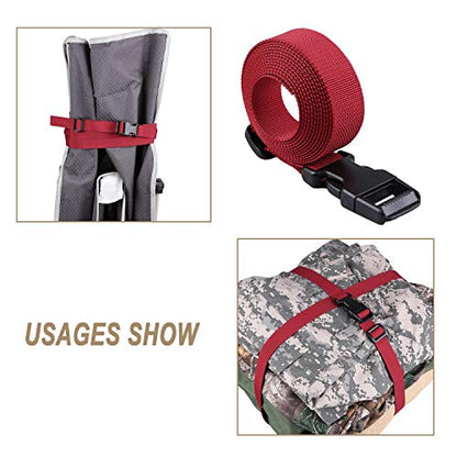 MAGARROW 24" 40" 60" 100" Strap Buckle Packing Straps Adjustable 1-Inch Belt - color: Red (4-Pack), size: 1" Wide - 40" Long