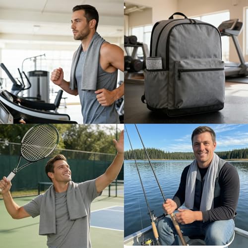 2 Pack Microfiber Camping Towel Quick Dry Lightweight Travel Body Face Beach Hiking Backpacking Swimming Pool Towel(Grey, 2 Pack S(15.5X31 Inch) - color: Grey, size: 2 Pack S(15.5X30 Inch