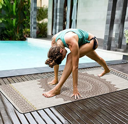 nuveti Yoga Mat Print Extra Thick TPE Non Slip Fitness Exercise Mat with Carrying Bag,72"x24" Extra Thick 6MM Exercise & Workout Mat for Yoga, Pilates Fitness and Floor Exercises - color: YHY