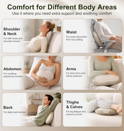 LOFTILLA Smart Lower Back Massager, Dual-Sided Heat & App Control | 3-in-1 Shiatsu Neck & Shoulder Massager for Pain Relief, Muscle Relaxation, Lumbar Support Pillow, Versatile Multi-Area Use