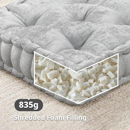 Intelligent Design Floor Pillow Large Meditation Cushion, 20x20 Grey - color: Grey
