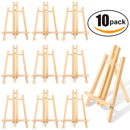 AROIC Wood Easels, Easel Stand for Painting Canvases, Art, and Crafts. (11.8 inch, 10 Pack), Tripod, Painting Party Easel, Kids Student Table School Desktop, Portable Canvas Photo Picture Sign Holder. - style: 11.8"-10p