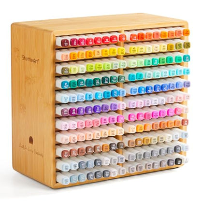 Shuttle Art Marker Organizer, Hold 176 Art Markers, Brush Pens, Pencil Large Holder with 22 Compartments for Home, Classroom, Office Desktop Stationary Storage