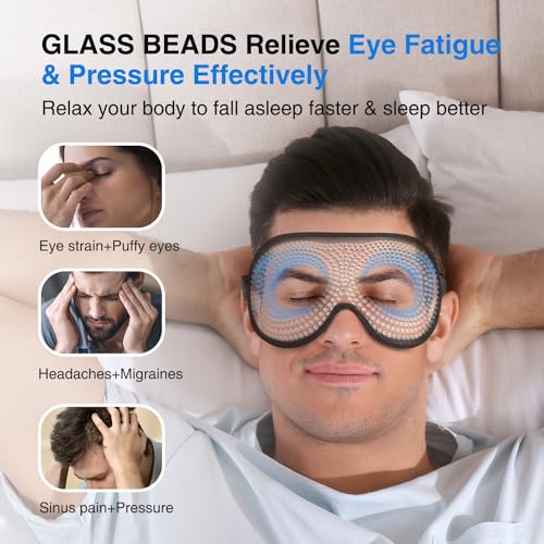 YFONG Weighted Sleep Mask for Women Men, 3D Light Blocking Eye Mask, Gray - color: Gray