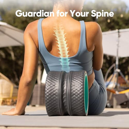 FitBeast Back Roller - Deep Tissue Massage Wheel, Yoga Wheel & Back Stretcher for Pain Relief (12'') - size: 12''