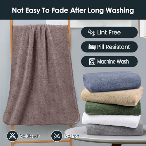 JML Microfiber Bath Towels, 2 Pack, 30 in x 60 in, Chocolate - color: Chocolate, size: 2 Pack (30 in x 60 in)
