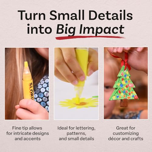Slobproof Paint It! Decorating Pen, Refillable Paint Pens, Pack of 5 | Mess-Free Arts and Crafts Tool for All Ages - Wider Barrel Holds 2X More Paint - Fill with Chalk, Glitter, Metallic Paints - size: 5 Count (Pack of 1)