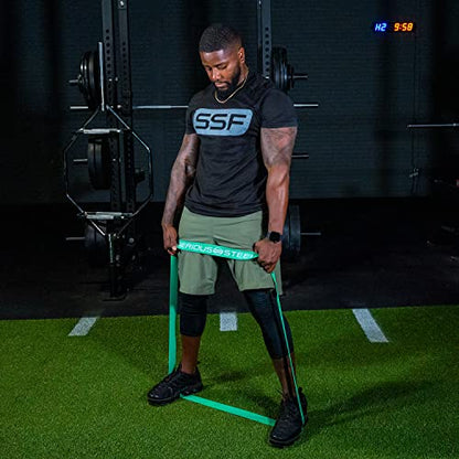 Serious Steel Fitness 81.3cm(32인치) 저항 트레이닝 밴드 (휴대용 운동 밴드 시스템 트레이닝 밴드 - 152cm(5피트 10인치) 미만의 개인에게 적합) - color: #4 그린 (22.7-54.4kg(50-120파운드)