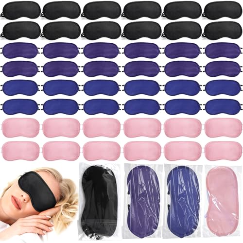 Tarpop 200 Pcs Eye Masks Adjustable Sleeping Mask, Multicolor - color: Black, Blue, Purple, Pink