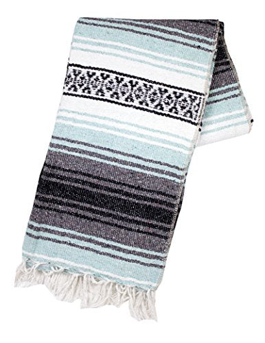 Canyon Creek Authentic Mexican Yoga Falsa Blanket (Sea Green) - color: Sea Green