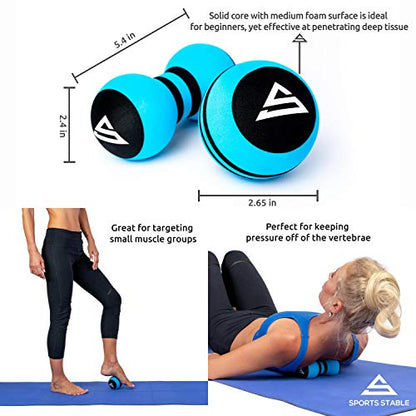 Massage Balls for Deep Tissue Myofascial Release & Trigger Point Therapy – High Density Foam, Set of 2 – Back, Neck, Shoulder & Foot Muscle Tension Relief for Athletes & Fitness Recovery