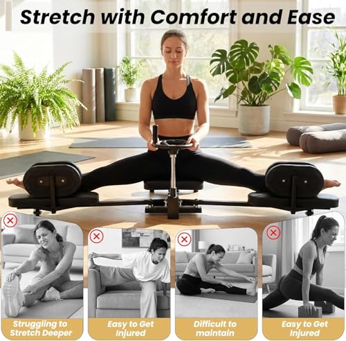 Leg Stretch Machine for Splits, 440LBS Heavy Duty Steel Frame Leg Stretcher, Split Machine Training Fitness for Home Gym, 240° Leg Stretching Equipment for Adults Teens Ballet Dance Gymnastics（Black） - color: Black