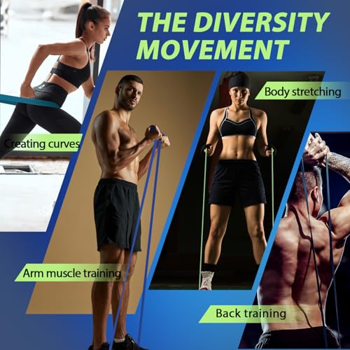 LEEKEY Resistance Bands for Pull Up Assist, Exercise & Workout Bands Set - color: 5-125LBS DARK BLUE