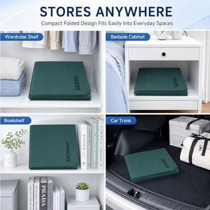 Foldable Yoga Mat 75"x31"x0.24" Portable Exercise Mat - color: Dark Green+Dark Green Grey