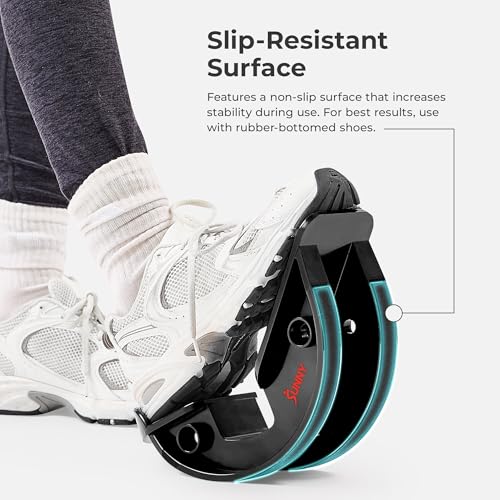 Sunny Health & Fitness Adjustable Calf & Ankle Stretcher | Plantar & Tight Calves Relief, Hamstring & Ankle Strengthener, Mobility & Stretching Device, Fits All Shoe Sizes - color: Black