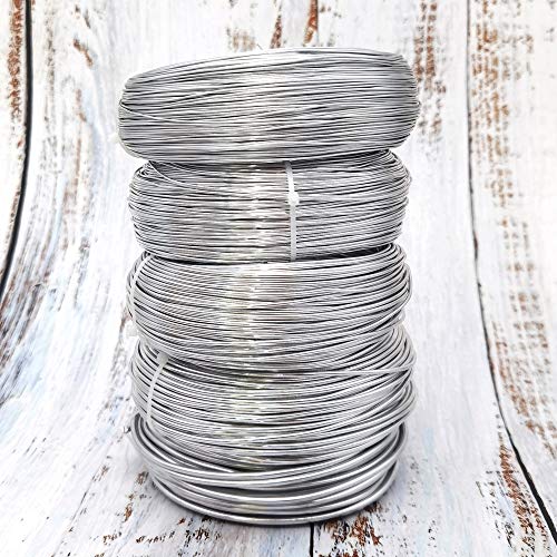 INSPIRELLE 15 Gauge Silver Aluminum Craft Wire Bendable Metal Wire | 164 Feet for Jewelry Craft Making - color: Silver, size: 15 Gauge (1.5mm)
