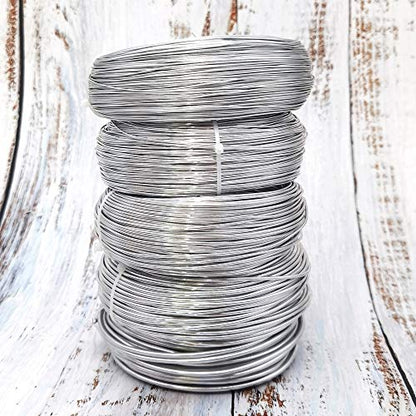 INSPIRELLE 9 Gauge Silver Aluminum Craft Wire Bendable Metal Wire | 42 Feet for Jewelry Craft Making - color: Silver, size: 9 Guage (3.0mm)